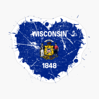 Wisconsin Wisconsinite Wisconsonian Wisconsese Heart Love Flag Pride Heritage Roots
