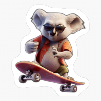 Koala Bear Wearing Sunglasses Skateboarding