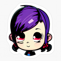 Chibi Style Girl With Big Eyes And Smiling