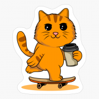 Kawaii Cat Skateboarding