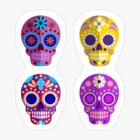 Sugar Skull Pattern - A Funny Horror Present For Halloween/dia De Los Muertos