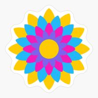 Pansexual Pride Blossoming Vector Flower Design